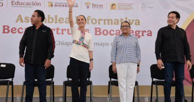 En Palenque, Presidenta Claudia Sheinbaum anuncia que beca Gertrudis Bocanegra se otorgará a todos los estudiantes universitarios de Chiapas
