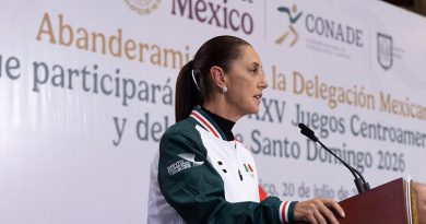 Presidenta Claudia Sheinbaum abandera a la delegación mexicana que participará en los XXV Juegos Centroamericanos y del caribe, Santo Domingo 2026