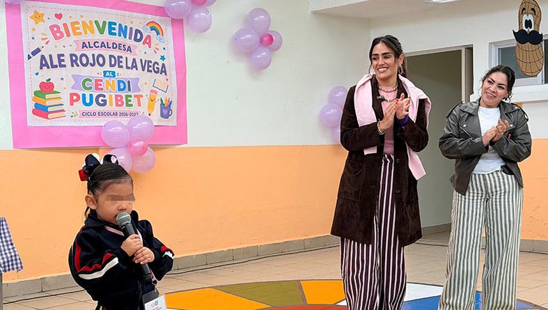 Ale Rojo de la Vega visita CENDI PUGIBET tras el regreso a clases; llama a cuidar y recuperar estos espacios
